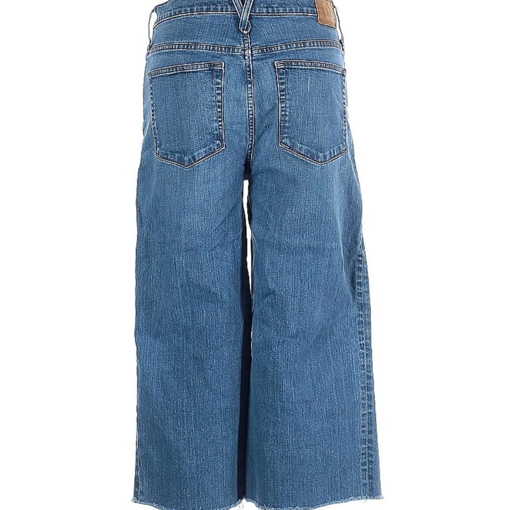 J Crew Point Sur Crop High waist Wide Leg Raw Hem Jean size 31 - Picture 3 of 4